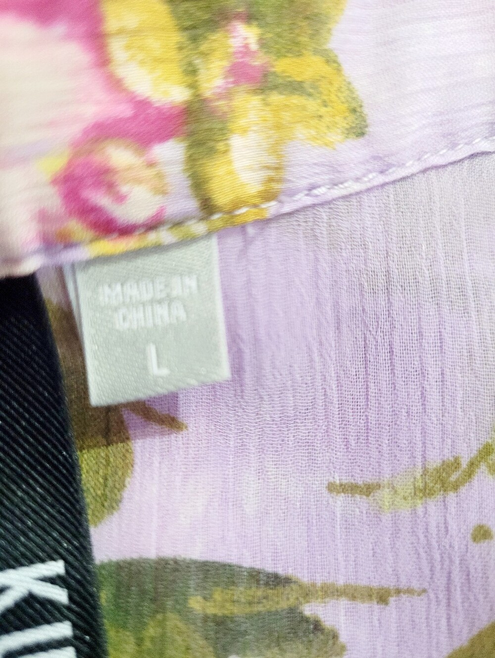 KUT From The Kloth Women Large Floral Blouse Lavender Sheer Button Front Top - Picture 7 of 13